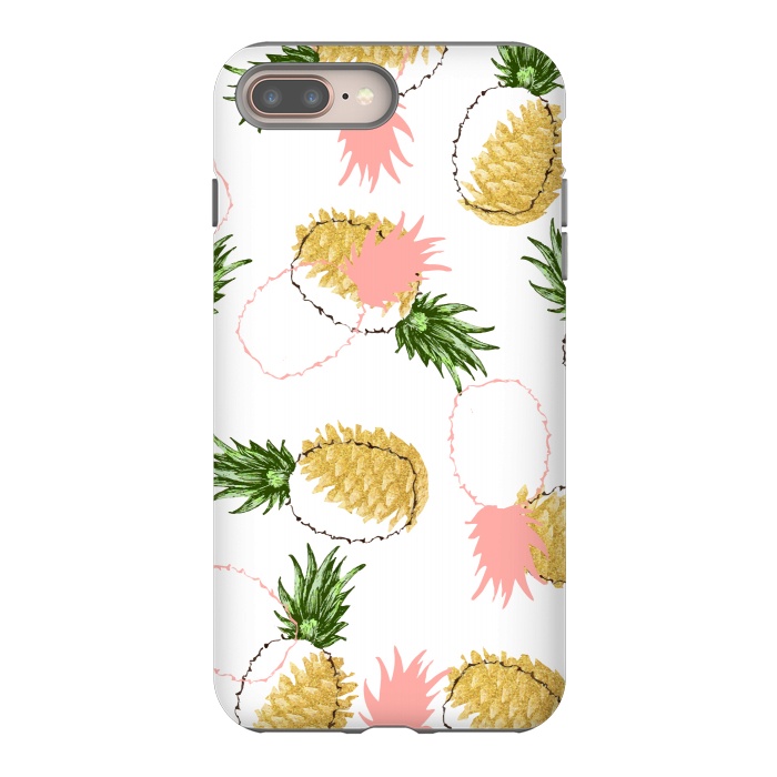 iPhone 8 plus StrongFit Pineapples & Pine Cones by Uma Prabhakar Gokhale