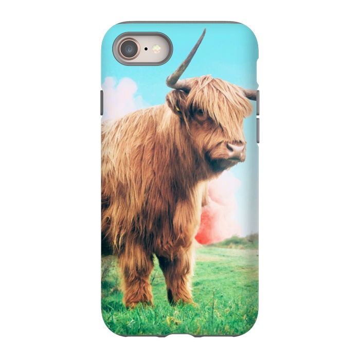 iPhone 8 StrongFit Highland Cow by Uma Prabhakar Gokhale