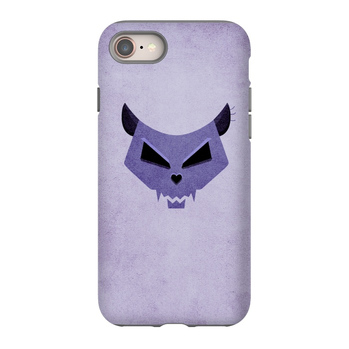 iPhone 8 StrongFit Purple Evil Cat Skull by Boriana Giormova