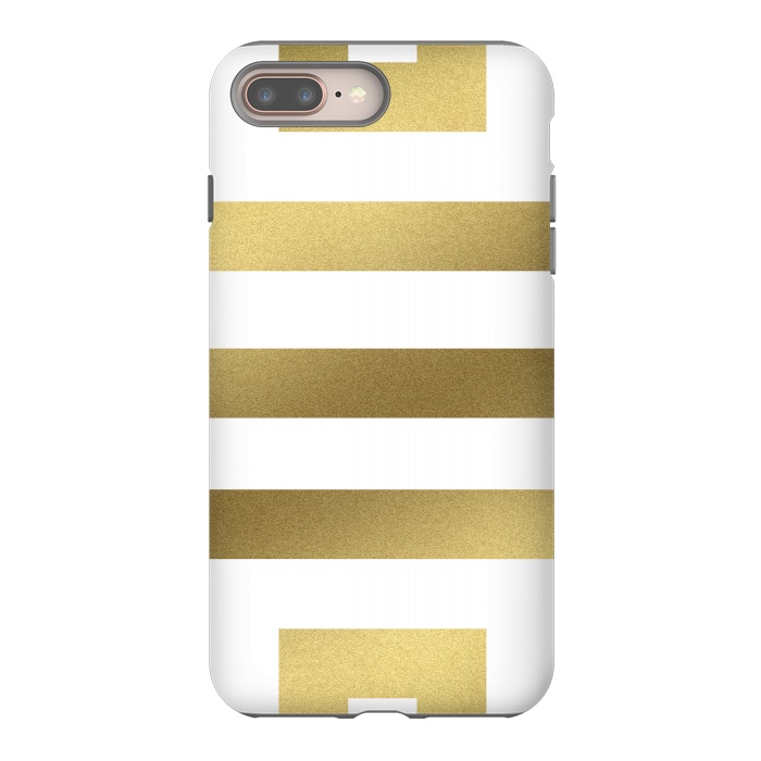 iPhone 8 plus StrongFit Gold Stripes by Caitlin Workman
