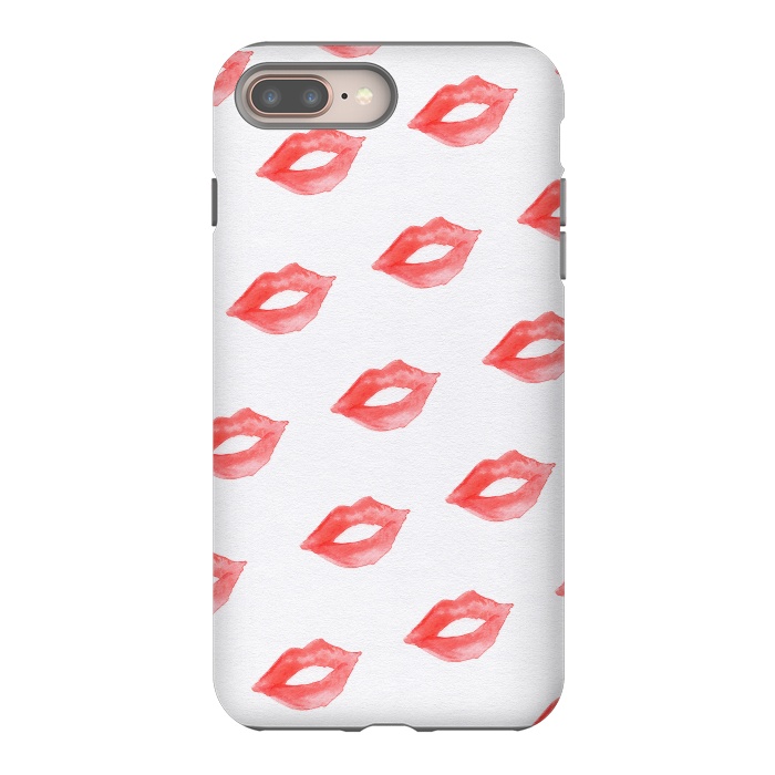 iPhone 8 plus StrongFit Lips Red by Caitlin Workman
