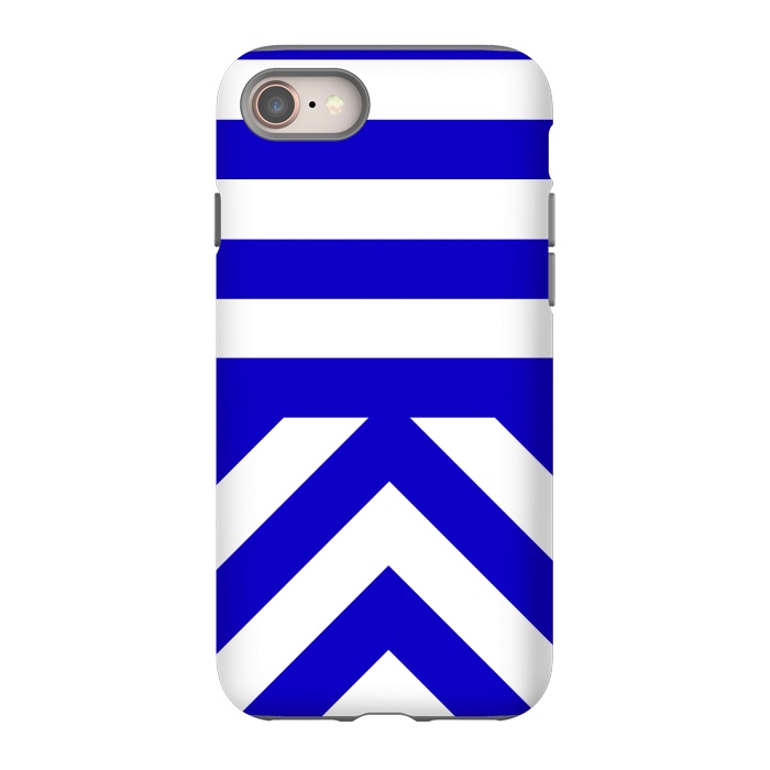 iPhone 8 StrongFit Blue Stripes by Caitlin Workman