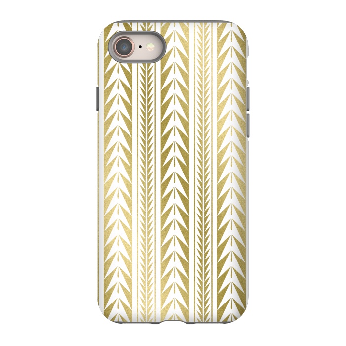 iPhone 8 StrongFit Edgy Gold Stripes by Caitlin Workman