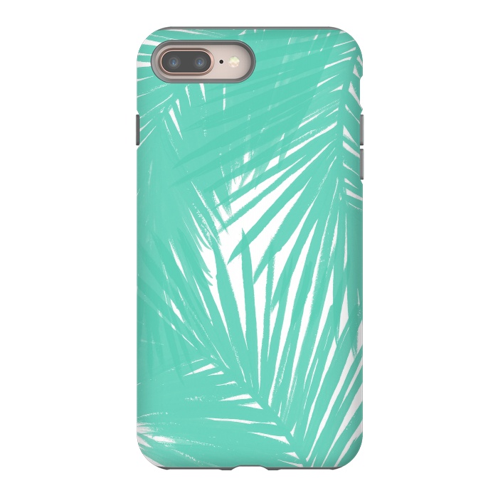 iPhone 8 plus StrongFit Palms Teal by Caitlin Workman