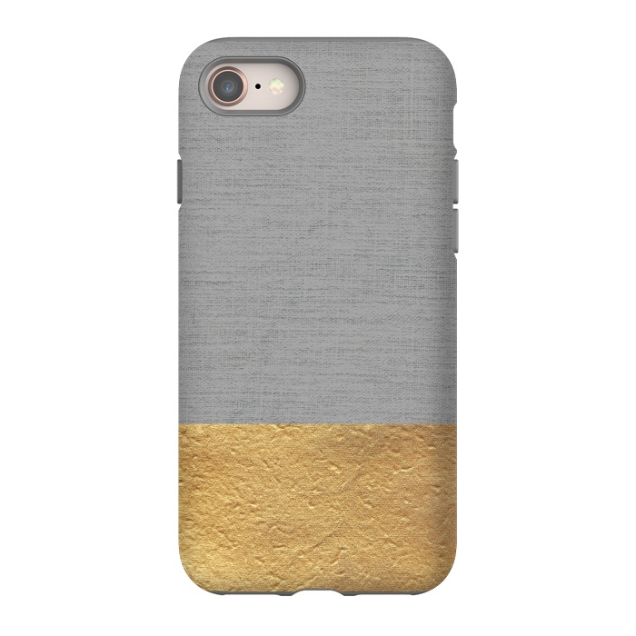 iPhone 8 StrongFit Color Blocked Gold and Grey by Caitlin Workman