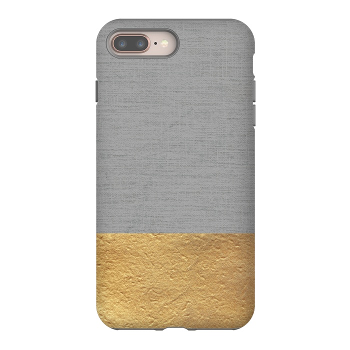 iPhone 8 plus StrongFit Color Blocked Gold and Grey by Caitlin Workman