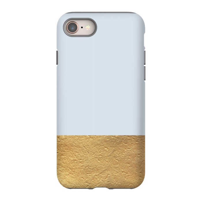 iPhone 8 StrongFit Color Block Light Blue and Gold by Caitlin Workman