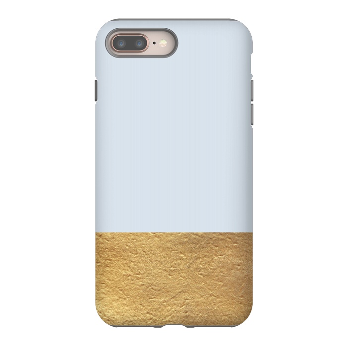 iPhone 8 plus StrongFit Color Block Light Blue and Gold by Caitlin Workman