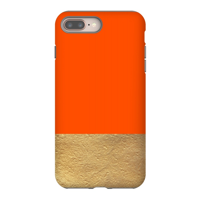 iPhone 8 plus StrongFit Color Block Red and Gold by Caitlin Workman
