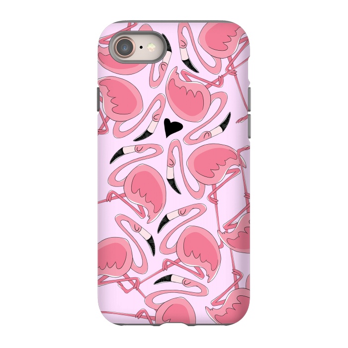 iPhone 8 StrongFit Flamingo Love by Alice De Marco