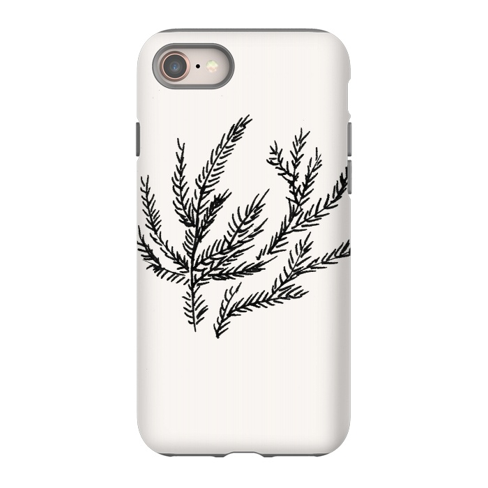 iPhone 8 StrongFit Summer Coral Fern by Caitlin Workman