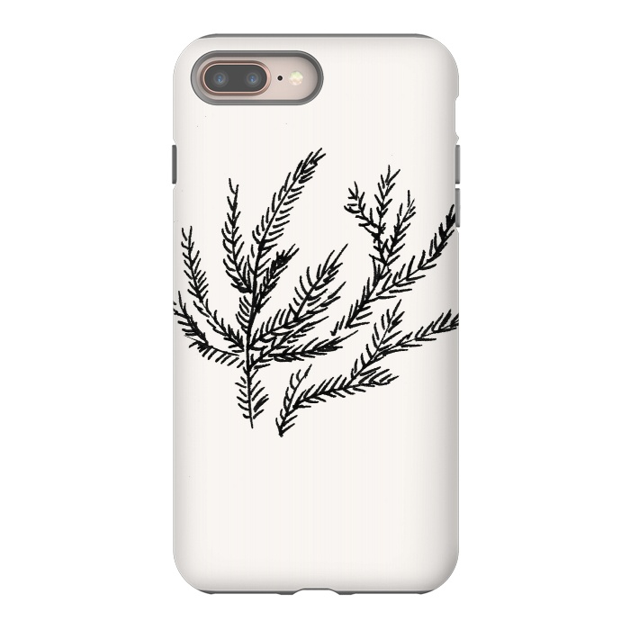 iPhone 8 plus StrongFit Summer Coral Fern by Caitlin Workman
