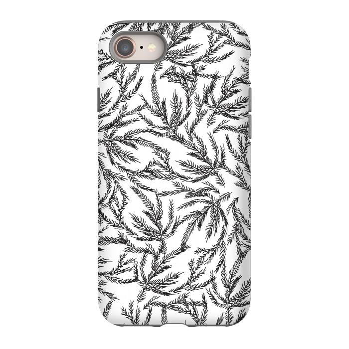 iPhone 8 StrongFit Black Coral Ferns by Caitlin Workman