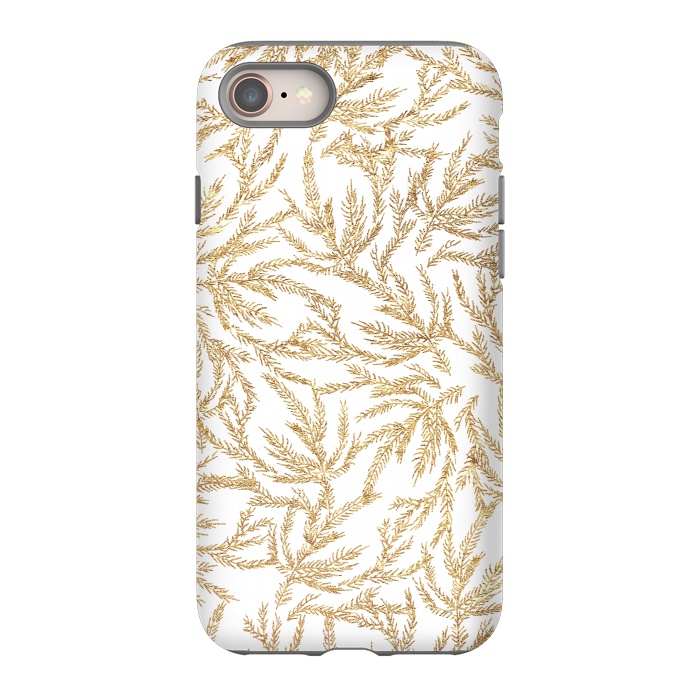 iPhone 8 StrongFit Gold Ferns by Caitlin Workman