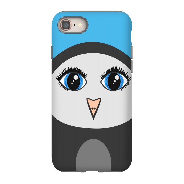 iPhone 8 StrongFit Cute Cartoon Geometric Penguin Face by Boriana Giormova