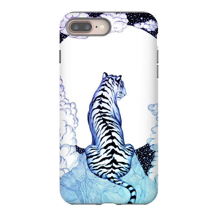 iPhone 8 plus StrongFit Ombre Tiger Moon by ECMazur 