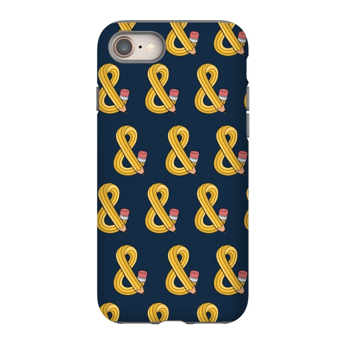 iPhone 8 StrongFit Ampersand pencil pattern by Coffee Man
