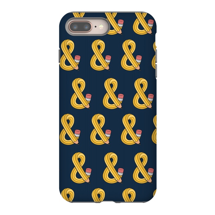 iPhone 8 plus StrongFit Ampersand pencil pattern by Coffee Man