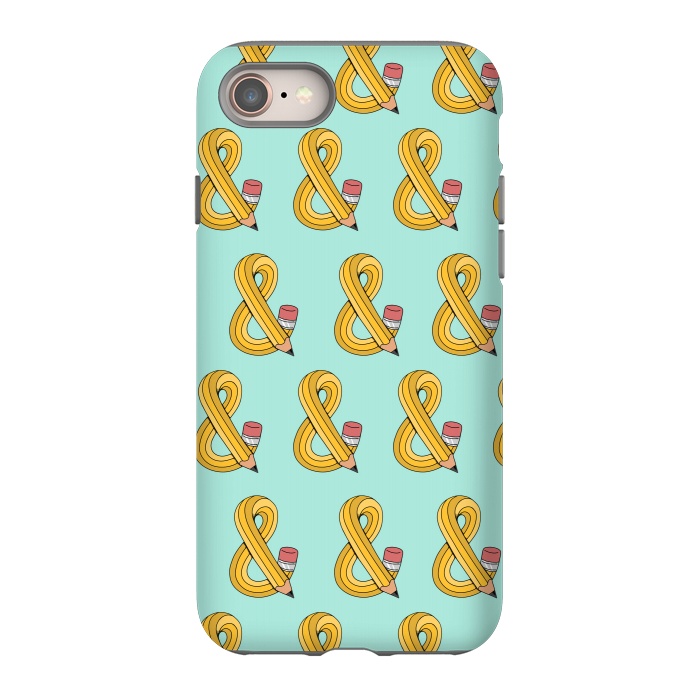 iPhone 8 StrongFit Ampersand Pencil Pattern Green by Coffee Man