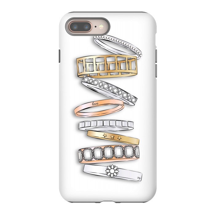 iPhone 8 plus StrongFit Stack of Brand Designer Bracelets by Martina