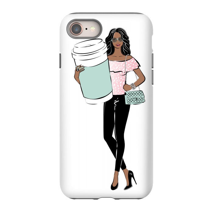 iPhone 8 StrongFit Girl with a big coffee cup by Martina
