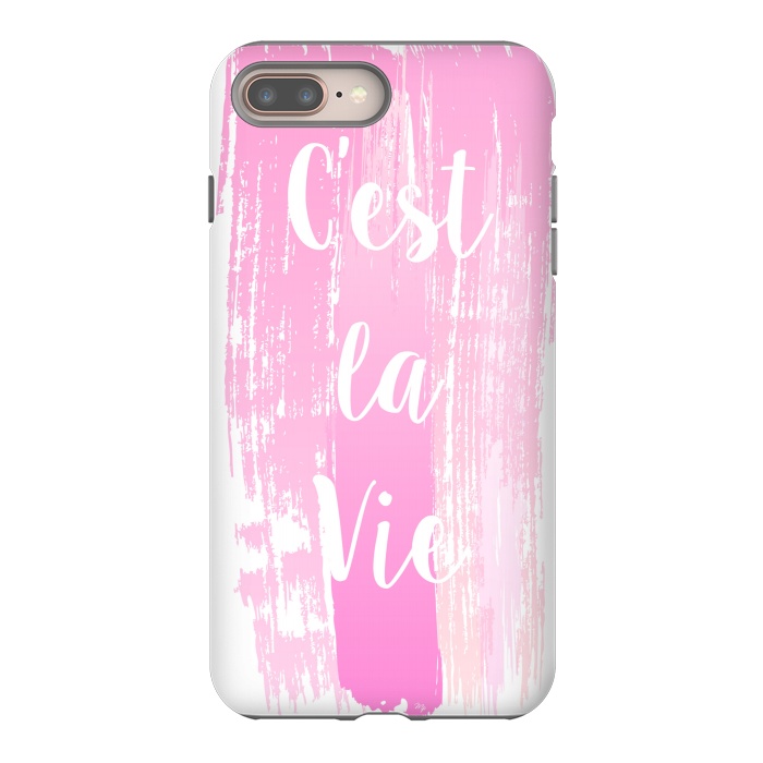 iPhone 8 plus StrongFit C'est la vie pink watercolour by Martina