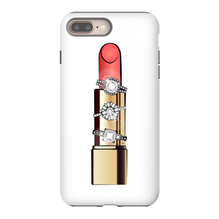 iPhone 8 plus StrongFit Diamond ring Lipstick by Martina