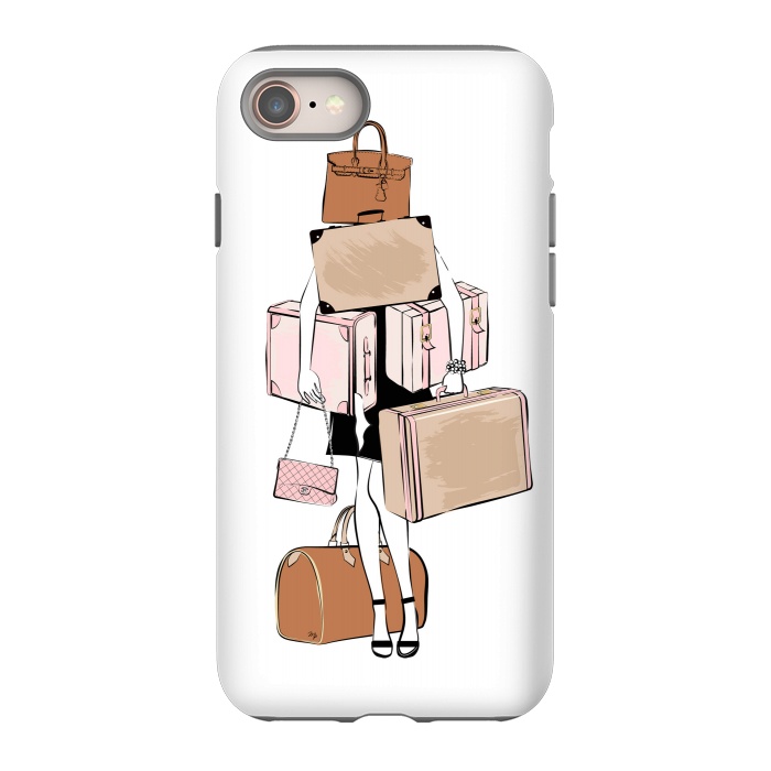 iPhone 8 StrongFit Woman with luggage by Martina