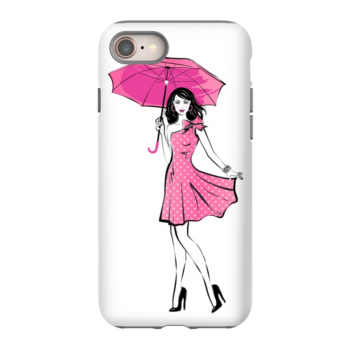 iPhone 8 StrongFit Pretty girl with umbrella by Martina
