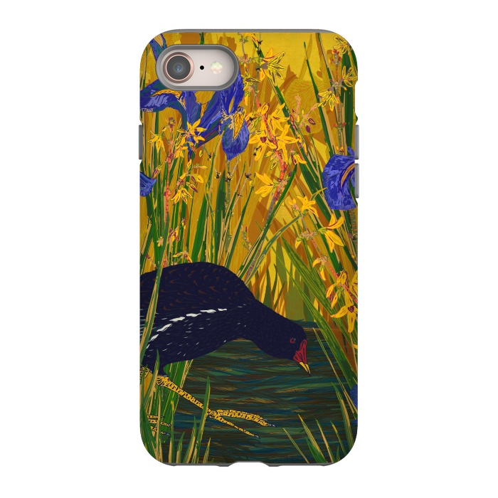 iPhone 8 StrongFit Moorhen and Iris by Lotti Brown