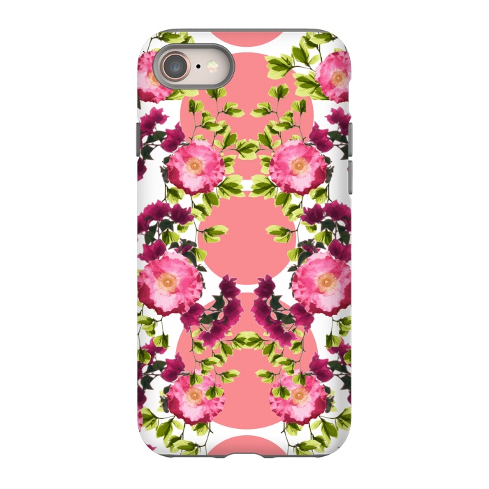 iPhone 8 StrongFit Symmetrical Pink Floral Print by Zala Farah
