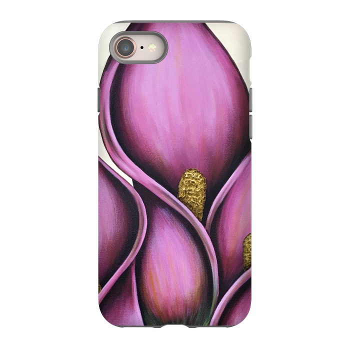 iPhone 8 StrongFit Pink Calla Lilies by Denise Cassidy Wood