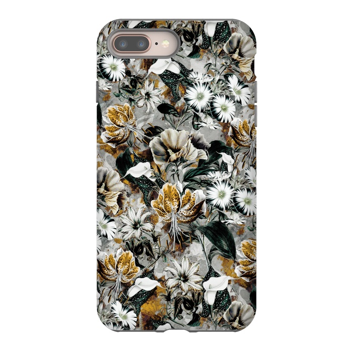 iPhone 8 plus StrongFit Floral Gold by Riza Peker