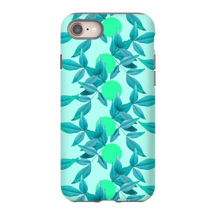 iPhone 8 StrongFit Loner Leaves (Blue) by Zala Farah
