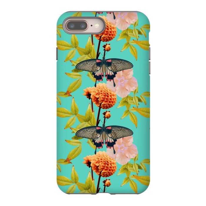 iPhone 8 plus StrongFit Tropical Butterfly Garden by Zala Farah