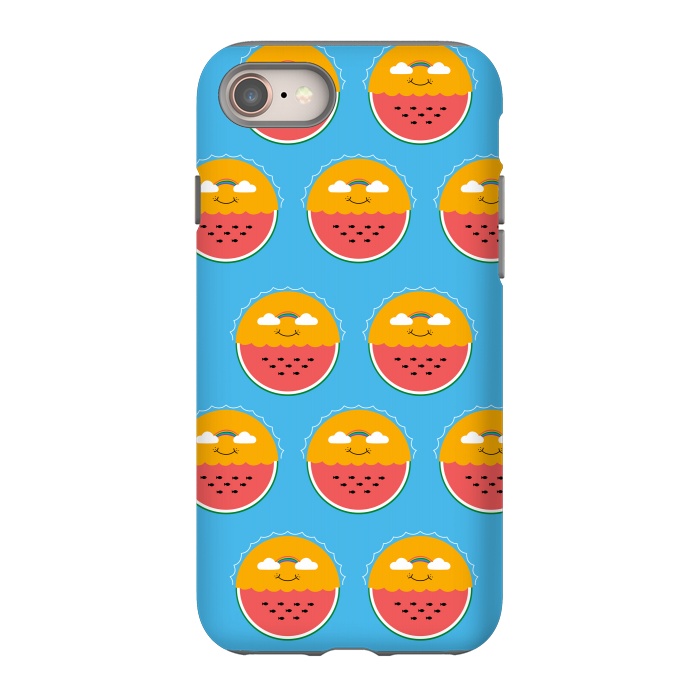 iPhone 8 StrongFit Sun and Watermelon pattern by Coffee Man