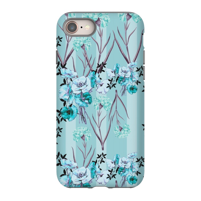 iPhone 8 StrongFit Floral Love X (Blue) by Zala Farah