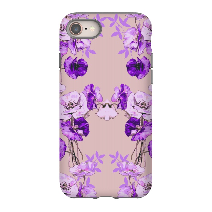 iPhone 8 StrongFit Dramatic Florals (Purple) by Zala Farah