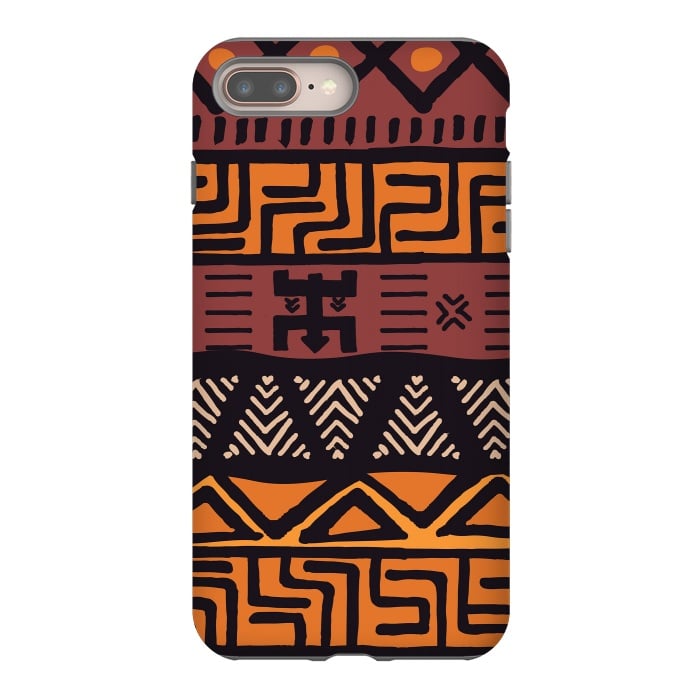 iPhone 8 plus StrongFit Tribal ethnic geometric pattern 021 by Jelena Obradovic