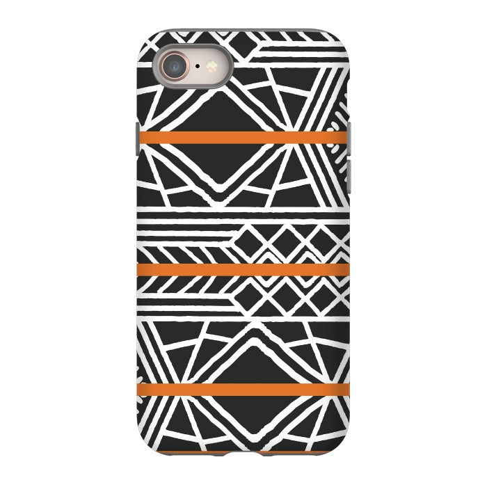 iPhone 8 StrongFit Tribal ethnic geometric pattern 022 by Jelena Obradovic