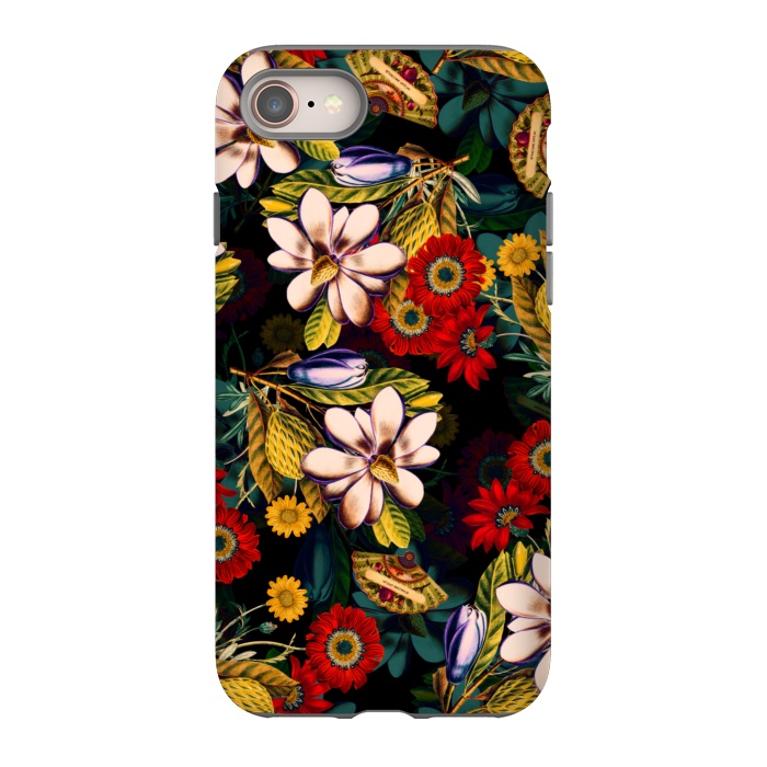 iPhone 8 StrongFit Japanese Floral Pattern by Burcu Korkmazyurek