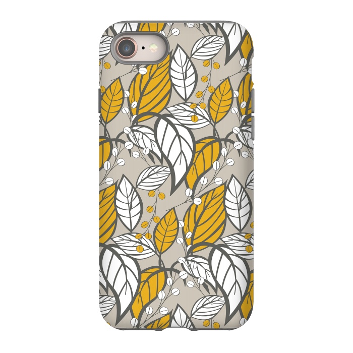 iPhone 8 StrongFit Seamless floral pattern with hand drawn leaves by Jelena Obradovic