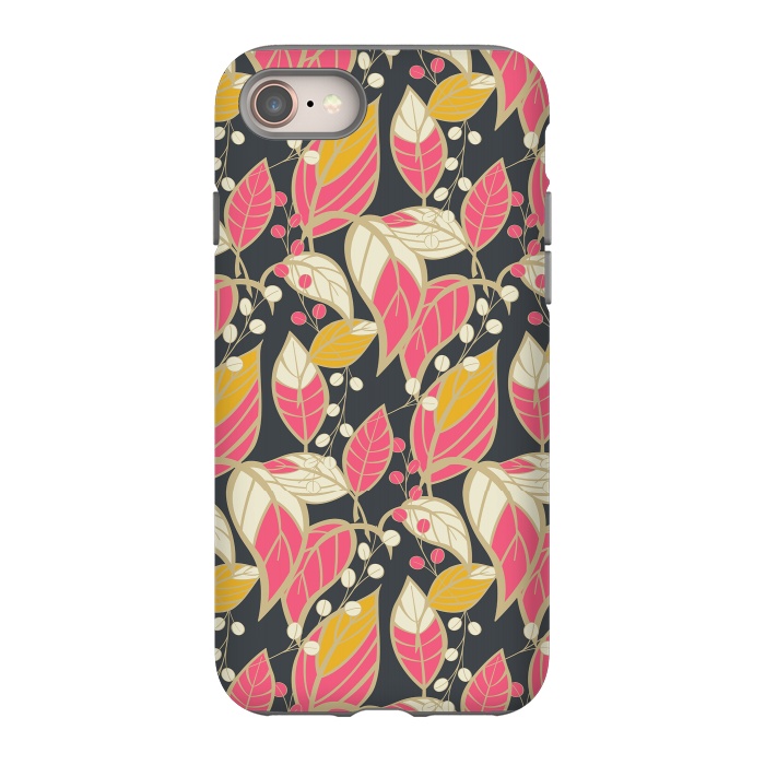 iPhone 8 StrongFit Seamless floral pattern with hand drawn leaves 002 by Jelena Obradovic