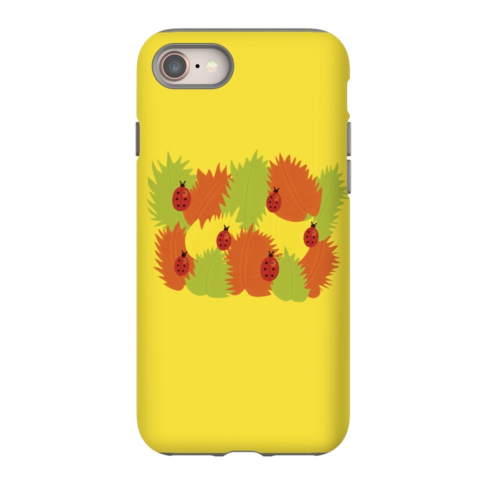 iPhone 8 StrongFit Autumn Leaves And Ladybugs by Boriana Giormova