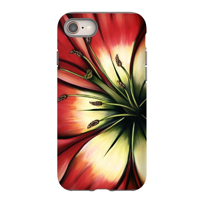 iPhone 8 StrongFit Red Lily Flower by Denise Cassidy Wood