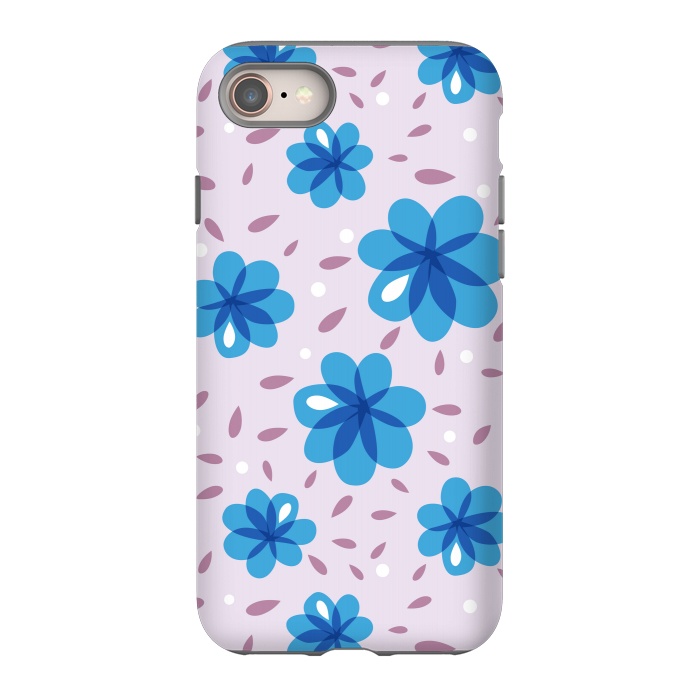 iPhone 8 StrongFit Gentle Blue Flowers Pattern by Boriana Giormova