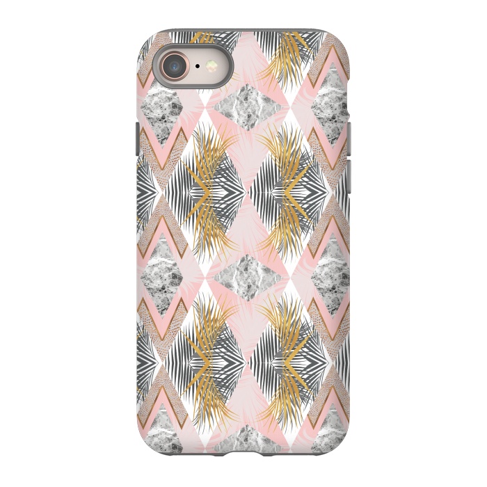 iPhone 8 StrongFit Marbled tropical geometric pattern II by Mmartabc