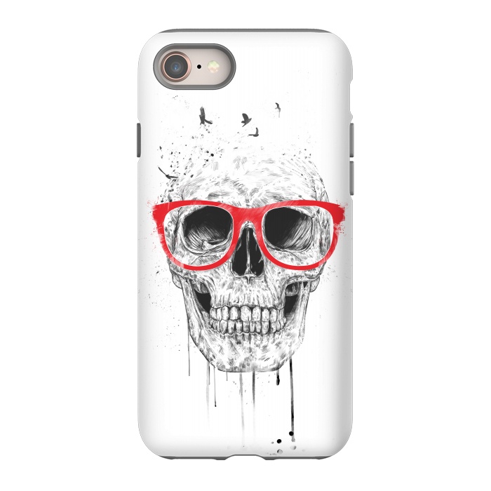 iPhone 8 StrongFit Skull with red glasses by Balazs Solti