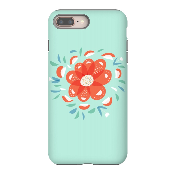 iPhone 8 plus StrongFit Whimsical Decorative Red Flower by Boriana Giormova