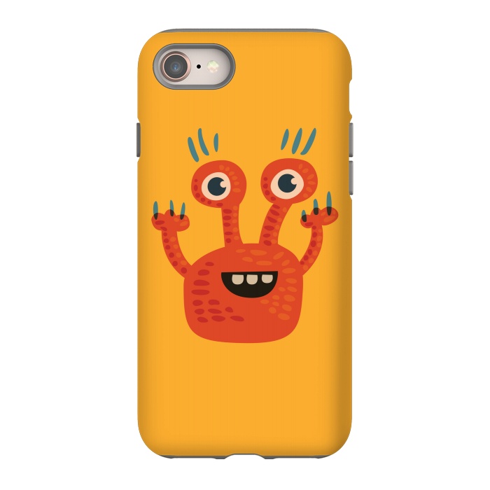 iPhone 8 StrongFit Funny Big Eyed Smiling Cute Monster by Boriana Giormova